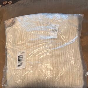 LOFT Cream Mock Neck Sweater